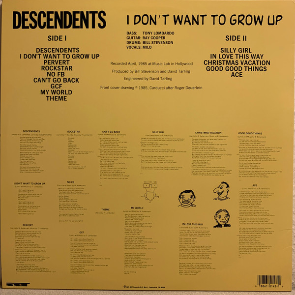 Descendents - I Don't Want To Grow Up [Vinyl] | SST Records (SST 143) - 2