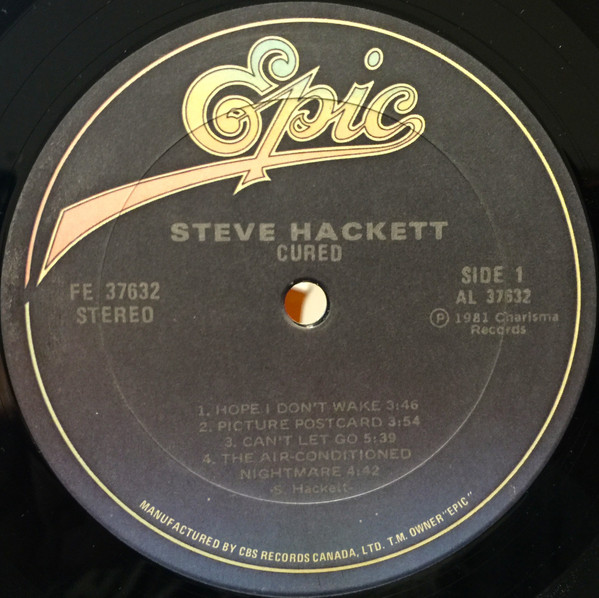 Steve Hackett - Cured | Epic (FE 37632) - 2 Steve Hackett - Cured | Epic (FE 37632) - 2