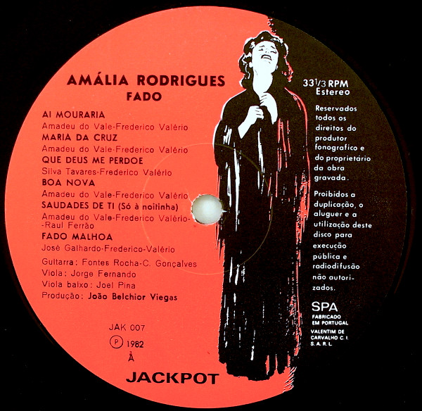 Amália Rodrigues - Fado | Jackpot (JAK 007) - 3