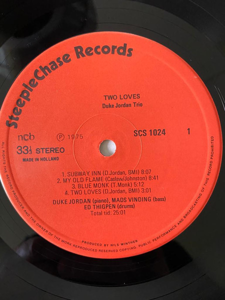Duke Jordan Trio - Two Loves | SteepleChase (SCS-1024) - 3
