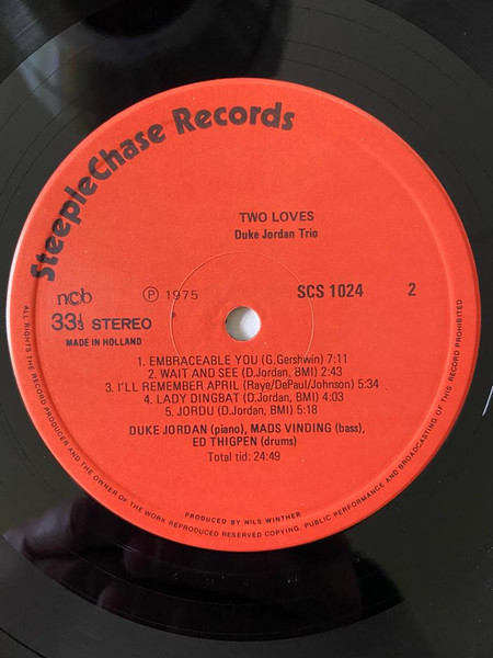 Duke Jordan Trio - Two Loves | SteepleChase (SCS-1024) - 4