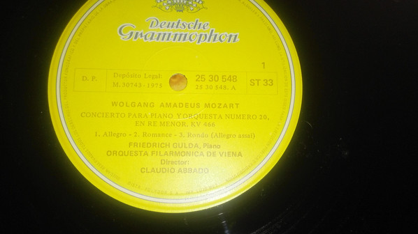 Wolfgang Amadeus Mozart - Friedrich Gulda , Wiener Philharmoniker , Claudio Abbado - Conciertos Para Piano Nos. 20 Y 21 | Deutsche Grammophon (25 30 548) - 3