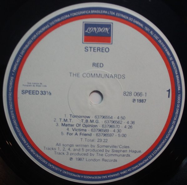 The Communards - Red | London Records (828 066-1) - 3