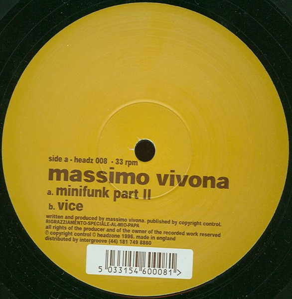 Massimo Vivona - Minifunk Part II / Vice | Headzone (headz 008)