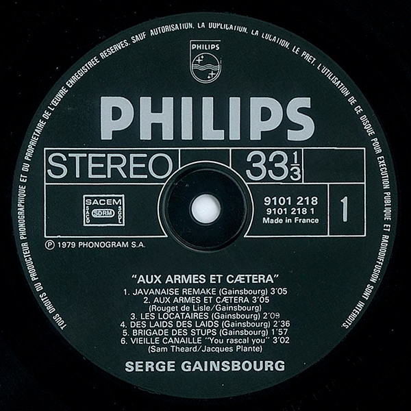 Serge Gainsbourg - Aux Armes Et Cætera | Philips (9101 218) - 4 Serge Gainsbourg - Aux Armes Et Cætera | Philips (9101 218) - 4