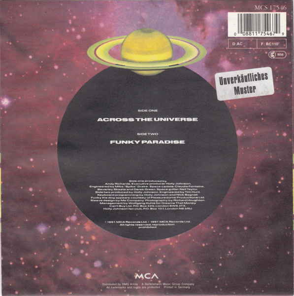 Holly Johnson - Across The Universe | MCA Records (MCS 17546) - 2 Holly Johnson - Across The Universe | MCA Records (MCS 17546) - 2