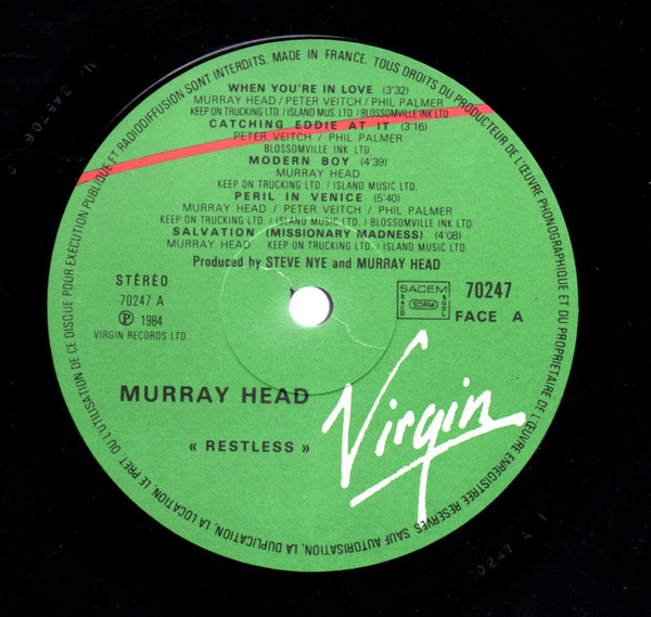 Murray Head - Restless | Virgin (70247) - 3