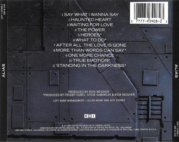 Alias - Alias | EMI Records USA (CDP-7-93908-2) - 2