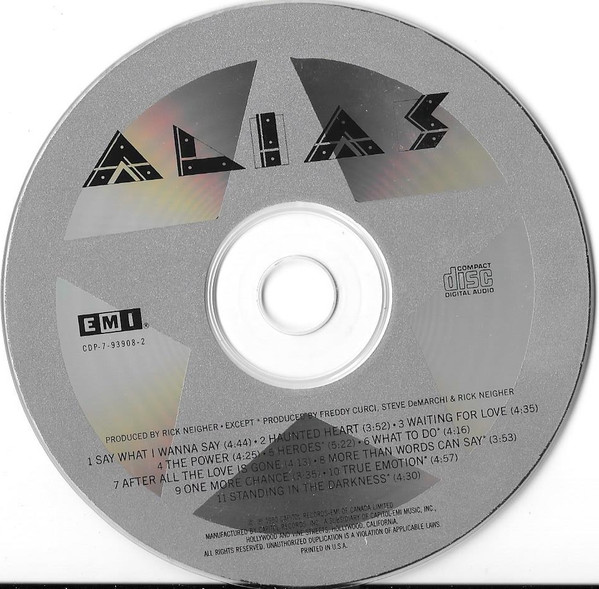 Alias - Alias | EMI Records USA (CDP-7-93908-2) - 3