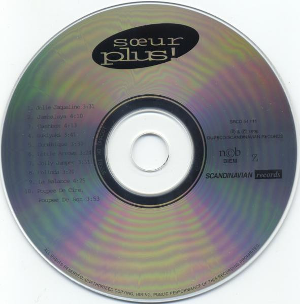 Soeur Plus! - Agio | Scandinavian Records (SRCD 54 111) - 4