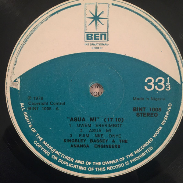 Burstic Kingsley Bassey & His Professional Pioneers Dance Band - Asua Mi | Ben (BINT 1005) - 4