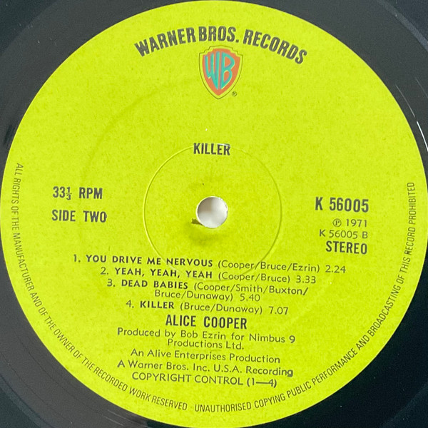Alice Cooper - Killer | Warner Bros. Records (K 56005) - 4