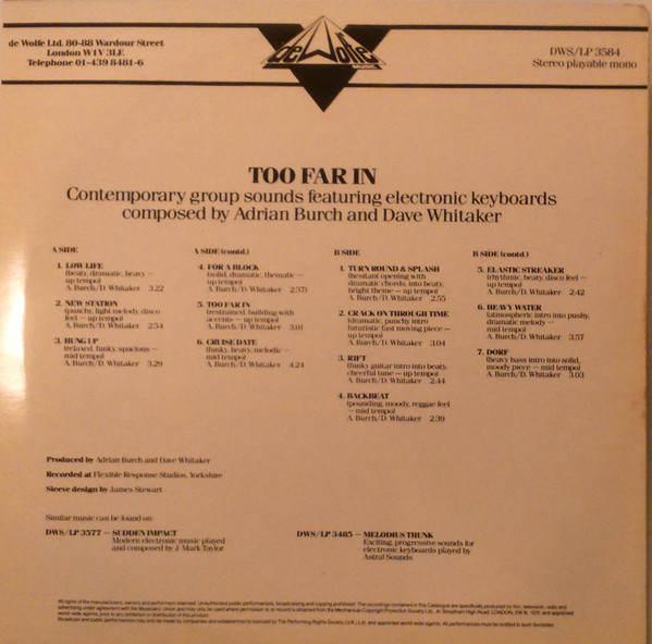 Adrian Burch And David Whitaker - Too Far In | Music De Wolfe (DWS/LP 3584) - 2