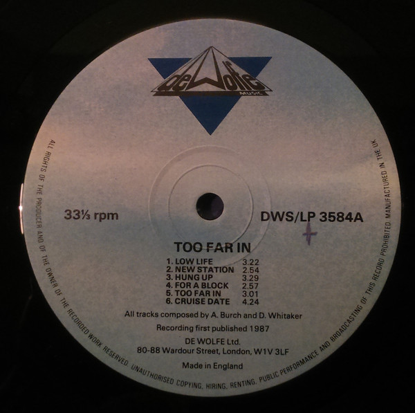 Adrian Burch And David Whitaker - Too Far In | Music De Wolfe (DWS/LP 3584) - 3