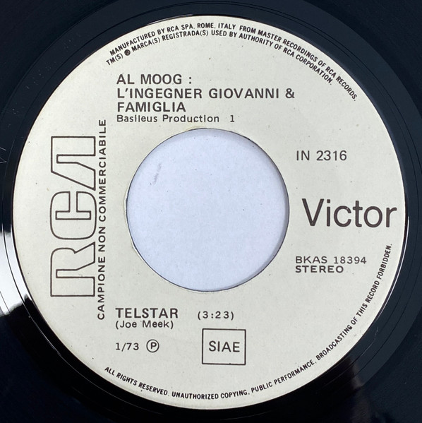 L'Ingegner Giovanni & Famiglia - Telstar / Solaris (I Will Return) | RCA Victor (IN 2316) - 3