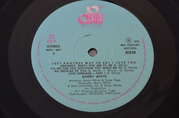 Barry White - Just Another Way To Say I Love You / Otra Forma De Decir "Te Quiero" | 20th Century Records (MOV- 6017) - 4