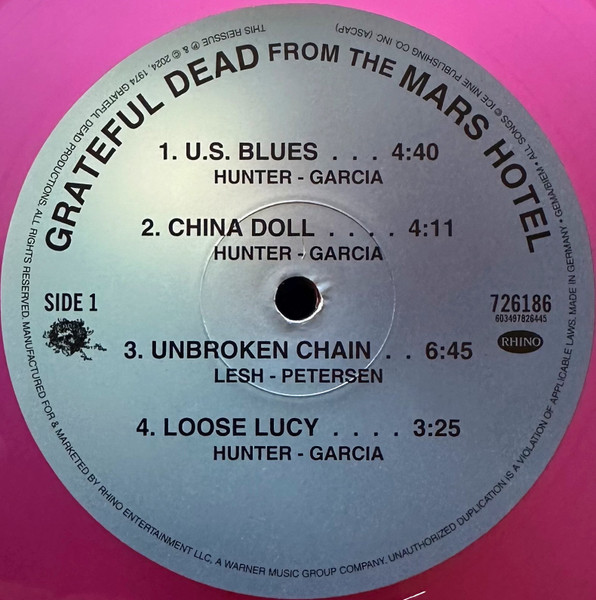 The Grateful Dead - From The Mars Hotel | Rhino Records (R1 726186) - 3