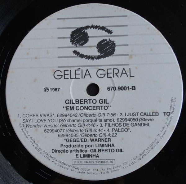 Gilberto Gil - Gilberto Em Concerto | Geléia Geral (670.9001) - 3 Gilberto Gil - Gilberto Em Concerto | Geléia Geral (670.9001) - 3