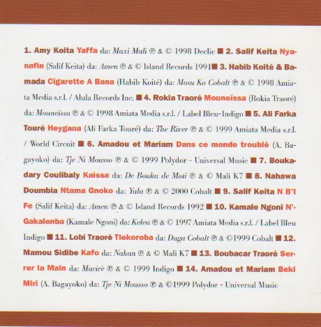 Various - Africa - Mali - Salif Keita, Rokia Traoré, Ali Farka Touré & le nuove strade per Timbuctu | Fabbri Editori (MDM 019) - 2 Various - Africa - Mali - Salif Keita, Rokia Traoré, Ali Farka Touré & le nuove strade per Timbuctu | Fabbri Editori (MDM 019) - 2