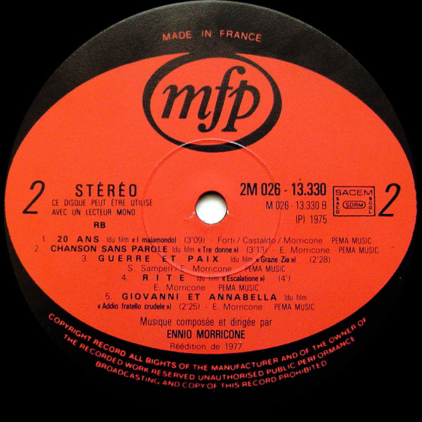 Ennio Morricone - Sonny | Music For Pleasure (2M 026-13330) - 4 Ennio Morricone - Sonny | Music For Pleasure (2M 026-13330) - 4