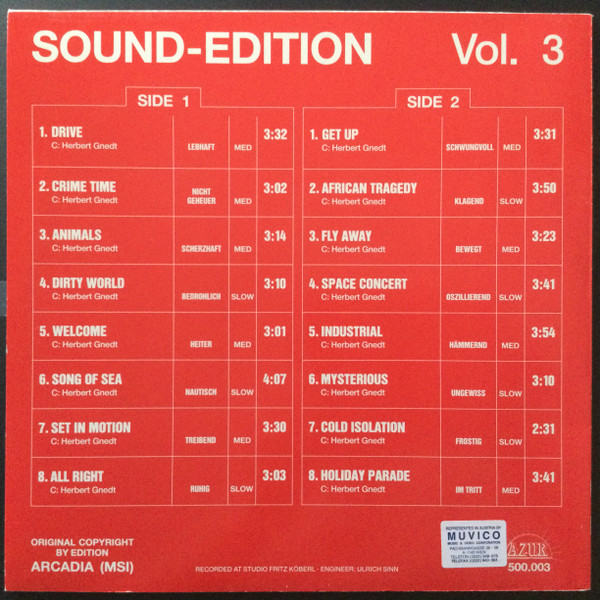 Herbert Gnedt - Background Musik - Sound-Edition Vol. 3 | Azur (500.003) - 2 Herbert Gnedt - Background Musik - Sound-Edition Vol. 3 | Azur (500.003) - 2
