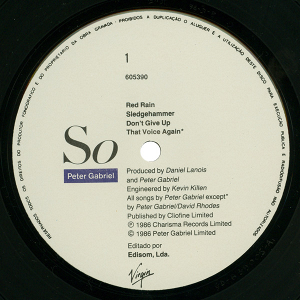 Peter Gabriel - So | Virgin (605390) - 3