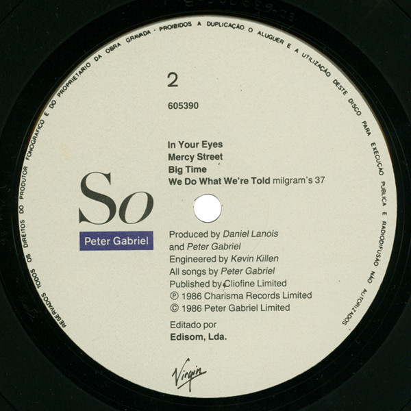 Peter Gabriel - So | Virgin (605390) - 4