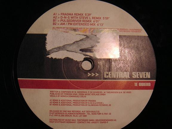 Central Seven - Te Quiero | One Way Records (OW020-2) - 3