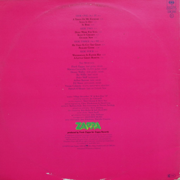 Frank Zappa - Joe's Garage Acts II & III | CBS (CBS 88475) - 3 Frank Zappa - Joe's Garage Acts II & III | CBS (CBS 88475) - 3