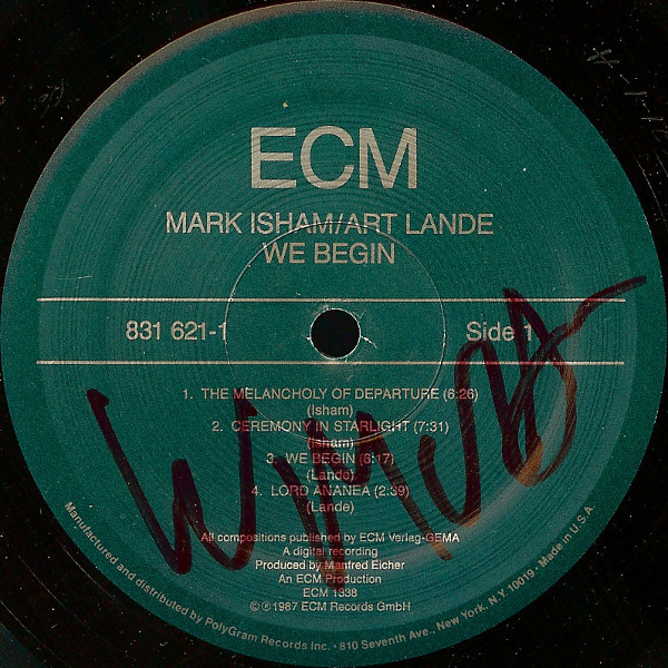 Mark Isham / Art Lande - We Begin | ECM Records (ECM 1338) - 3 Mark Isham / Art Lande - We Begin | ECM Records (ECM 1338) - 3