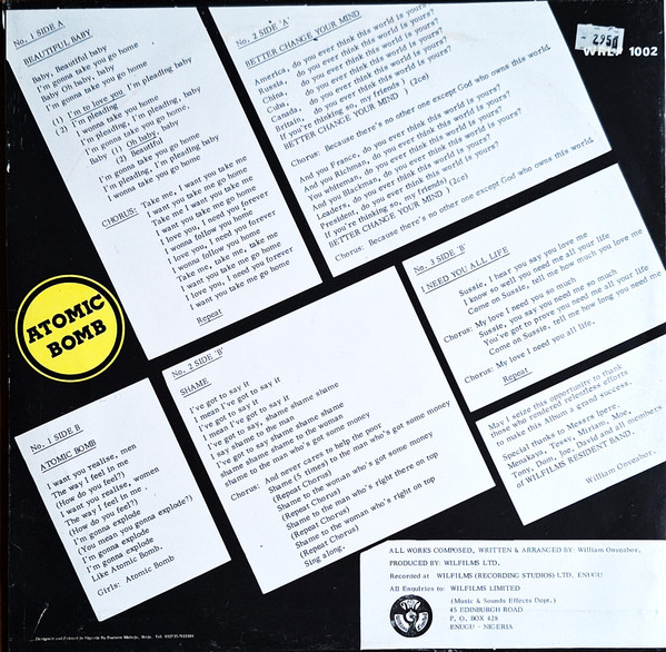 William Onyeabor - Atomic Bomb | Wilfilms Records (WRLP 1002) - 2