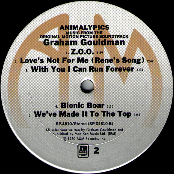 Graham Gouldman - Animalympics (Music From The Original Motion Picture Soundtrack) | A&M Records (SP-4810) - 4