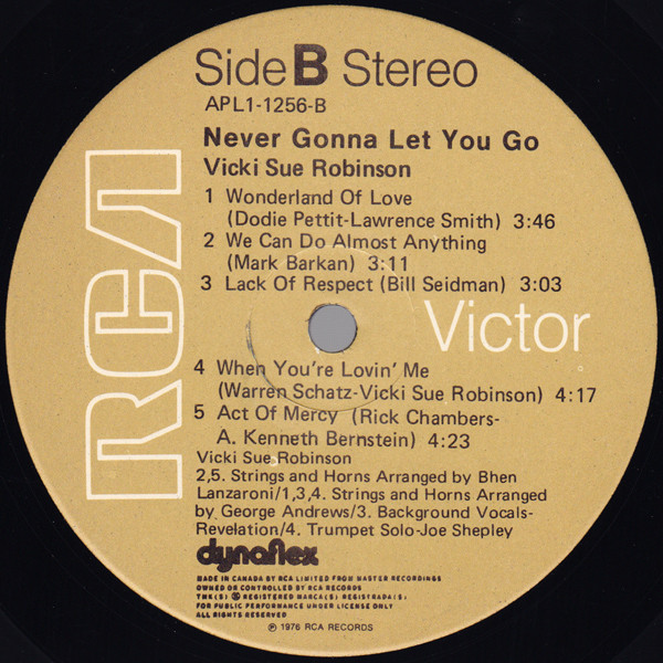 Vicki Sue Robinson - Never Gonna Let You Go | RCA Victor (APL1-1256) - 4 Vicki Sue Robinson - Never Gonna Let You Go | RCA Victor (APL1-1256) - 4