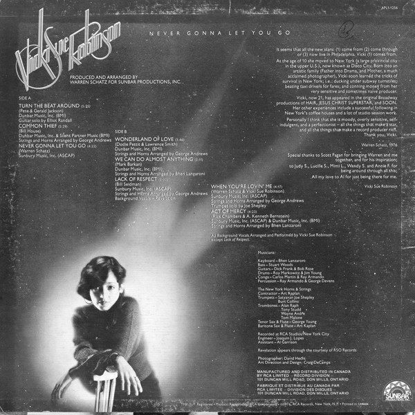 Vicki Sue Robinson - Never Gonna Let You Go | RCA Victor (APL1-1256) - 2 Vicki Sue Robinson - Never Gonna Let You Go | RCA Victor (APL1-1256) - 2
