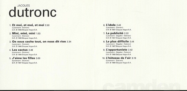 Jacques Dutronc - Jacques Dutronc | Vogue (74321724252) - 2
