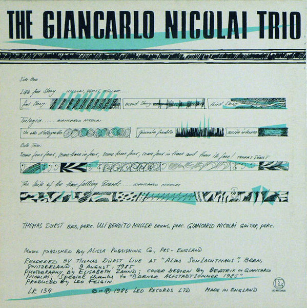 Giancarlo Nicolai Trio - The Giancarlo Nicolai Trio | Leo Records (LR 134) - 2 Giancarlo Nicolai Trio - The Giancarlo Nicolai Trio | Leo Records (LR 134) - 2