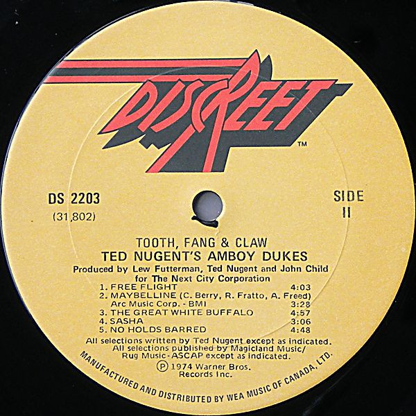 The Amboy Dukes - Tooth, Fang & Claw [Vinyl] | Discreet (DS 2203) - 4