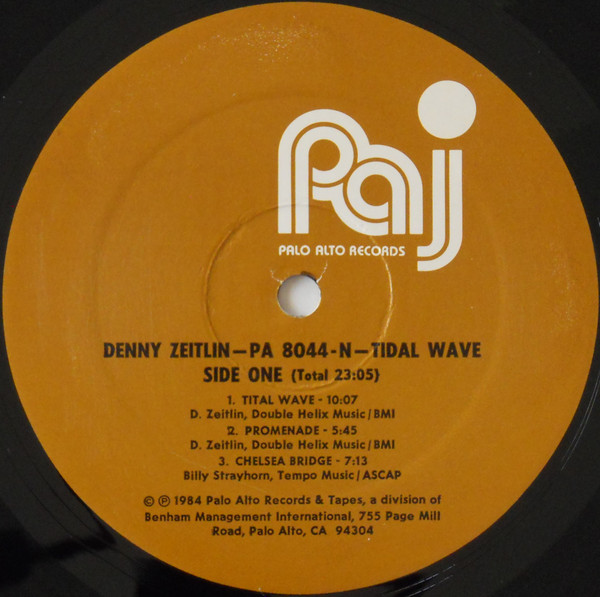 Denny Zeitlin - Tidal Wave | Palo Alto Records (PA 8044-N) - 4