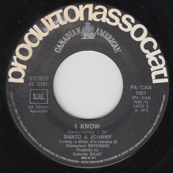 Santo & Johnny - Ultimo Tango A Parigi | Produttori Associati (pa / can 7051) - 4