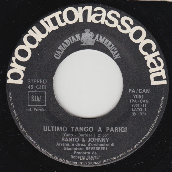 Santo & Johnny - Ultimo Tango A Parigi | Produttori Associati (pa / can 7051) - 3