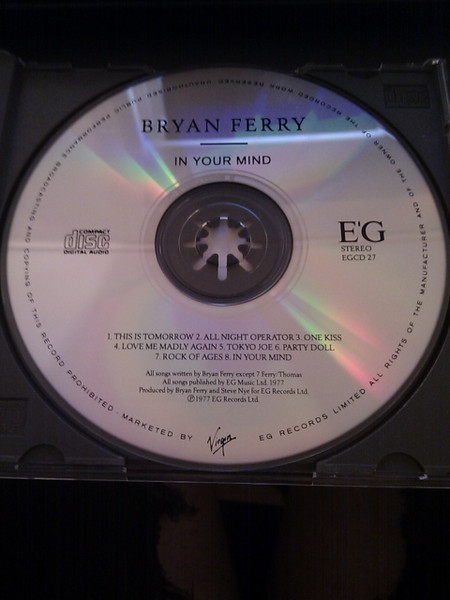 Bryan Ferry - In Your Mind | EG (EGCD 27) - 3