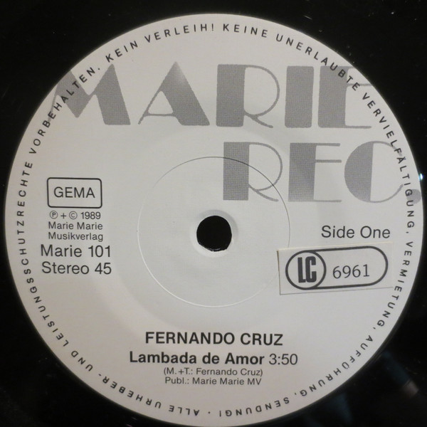 Fernando Cruz - Lambada De Amor | Marie Records (Marie 101) - 3