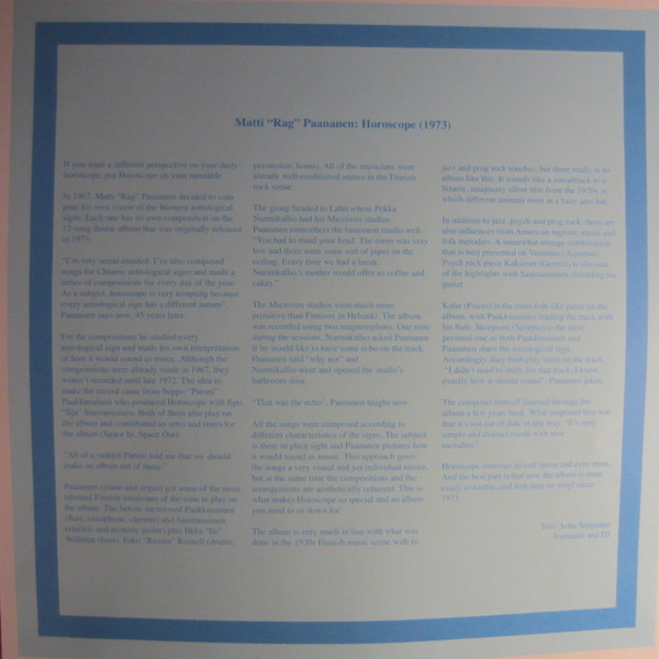 Matti "Rag" Paananen - Horoscope | Mondo Svart (SRE255LP) - 4 Matti "Rag" Paananen - Horoscope | Mondo Svart (SRE255LP) - 4