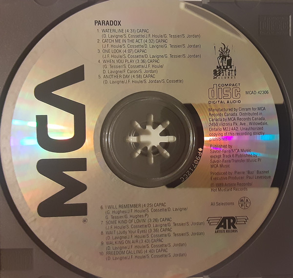 Paradox - Paradox | MCA Records Canada (MCAD-42306) - 2
