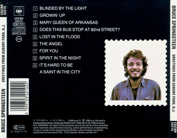 Bruce Springsteen - Greetings From Asbury Park, N. J. | CBS (CDCBS 32210) - main