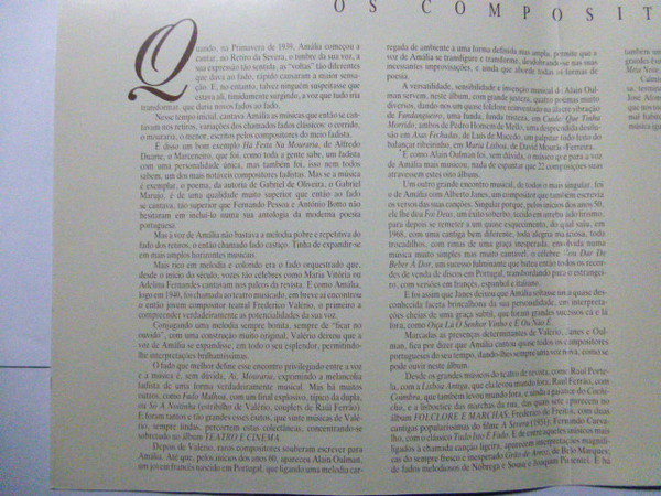 Amália Rodrigues - Os Compositores | EMI-Valentim De Carvalho, Música Lda. (0 777 7 93755 2 3) - 3 Amália Rodrigues - Os Compositores | EMI-Valentim De Carvalho, Música Lda. (0 777 7 93755 2 3) - 3
