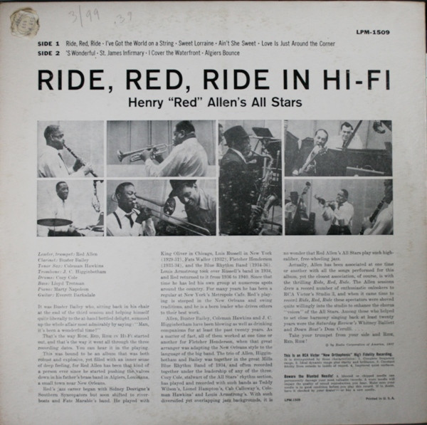 Henry "Red" Allen's All Stars - Ride, Red, Ride In Hi-Fi | RCA Victor (LPM-1509) - 2