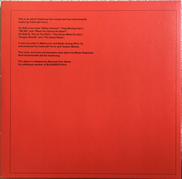 Carla dal Forno - You Know What It's Like | Blackest Ever Black (BLACKESTLP015) - main