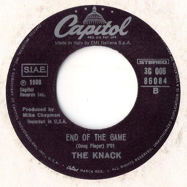 The Knack - Baby Talks Dirty / End Of The Game | Capitol Records (3C 006-86084) - 4