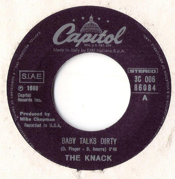 The Knack - Baby Talks Dirty / End Of The Game | Capitol Records (3C 006-86084) - 3
